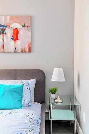 1 dormitorio, tabla de planchar con plancha, cuna de viaje y wifi