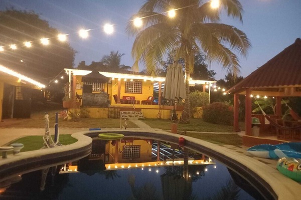 Peaceful pool by night