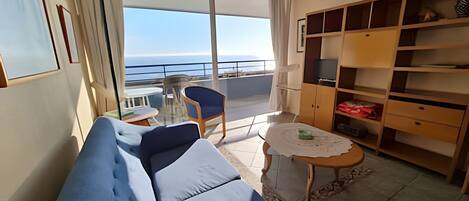 Apartment, 3 Bedrooms, Sea View | Living area | Flat-screen TV, DVD player