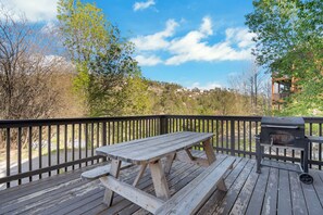 Outdoor dining - Very cool family cabin with bear theme decorations, two decks and much more.  (Mount Lemmon)