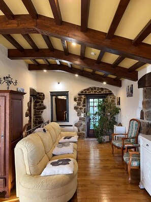 Televisión, chimenea, reproductor de DVD y libros 