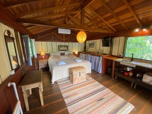 全景小木屋, 1 張特大雙人床, 廚房, 池畔 | 獨特設計、獨特裝修、免費 Wi-Fi、床單
