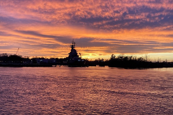 Sunset with the Battleship