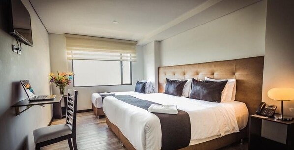 1 bedroom, desk, iron/ironing board, travel crib