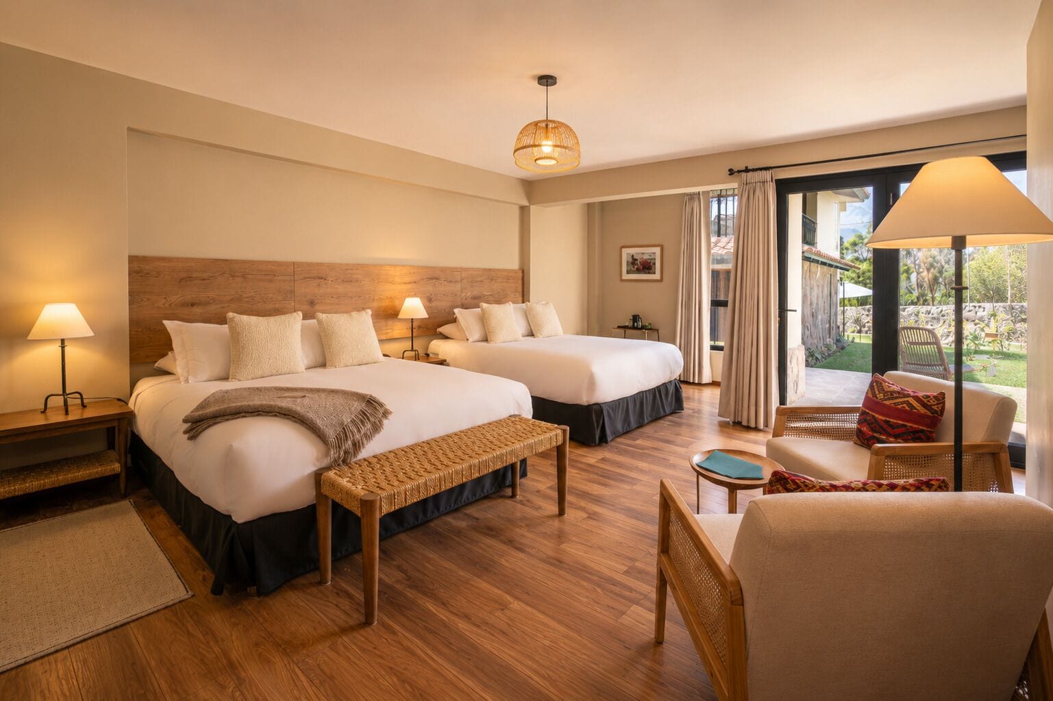 Superior Room, 2 Queen Beds, Balcony, Garden View | Soundproofing, free WiFi, bed sheets