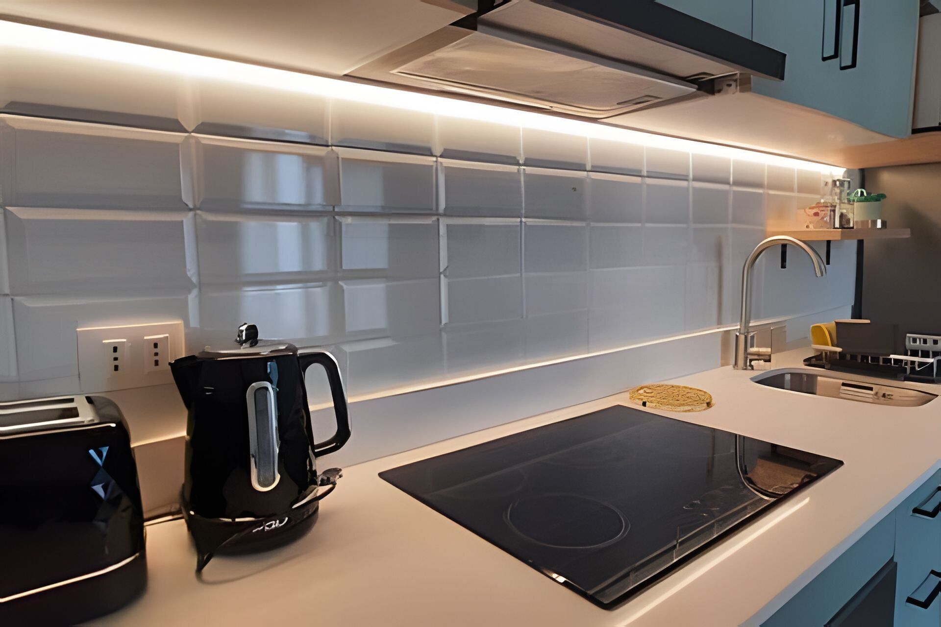 Apartment | Private kitchen | Fridge, microwave, cookware/dishes/utensils