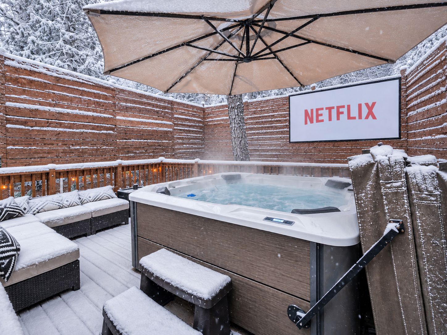 Outdoor spa tub