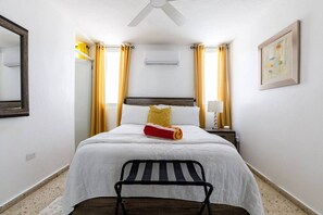 3 bedrooms, desk, iron/ironing board, travel cot