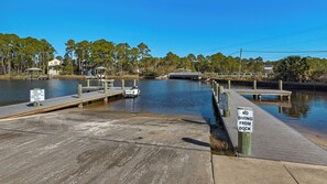 Enjoy serene waterfront views from this tranquil dock area.