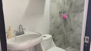 Serviettes fournies, savon, papier toilette