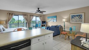 Condo, 1 Queen Bed with Sofa bed, Patio, Ocean View (Beachfront Condo II 202A) | Private kitchen - 2 Minutes To The Beach & Dog Friendly - Sleeps 4 (Santa Rosa Beach)