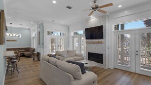 House, Multiple Beds, Patio, Garden View (Making Memories) | Living area - 3 Minutes to Beach - Community Pool - Classic Seagrove Home (Santa Rosa Beach)