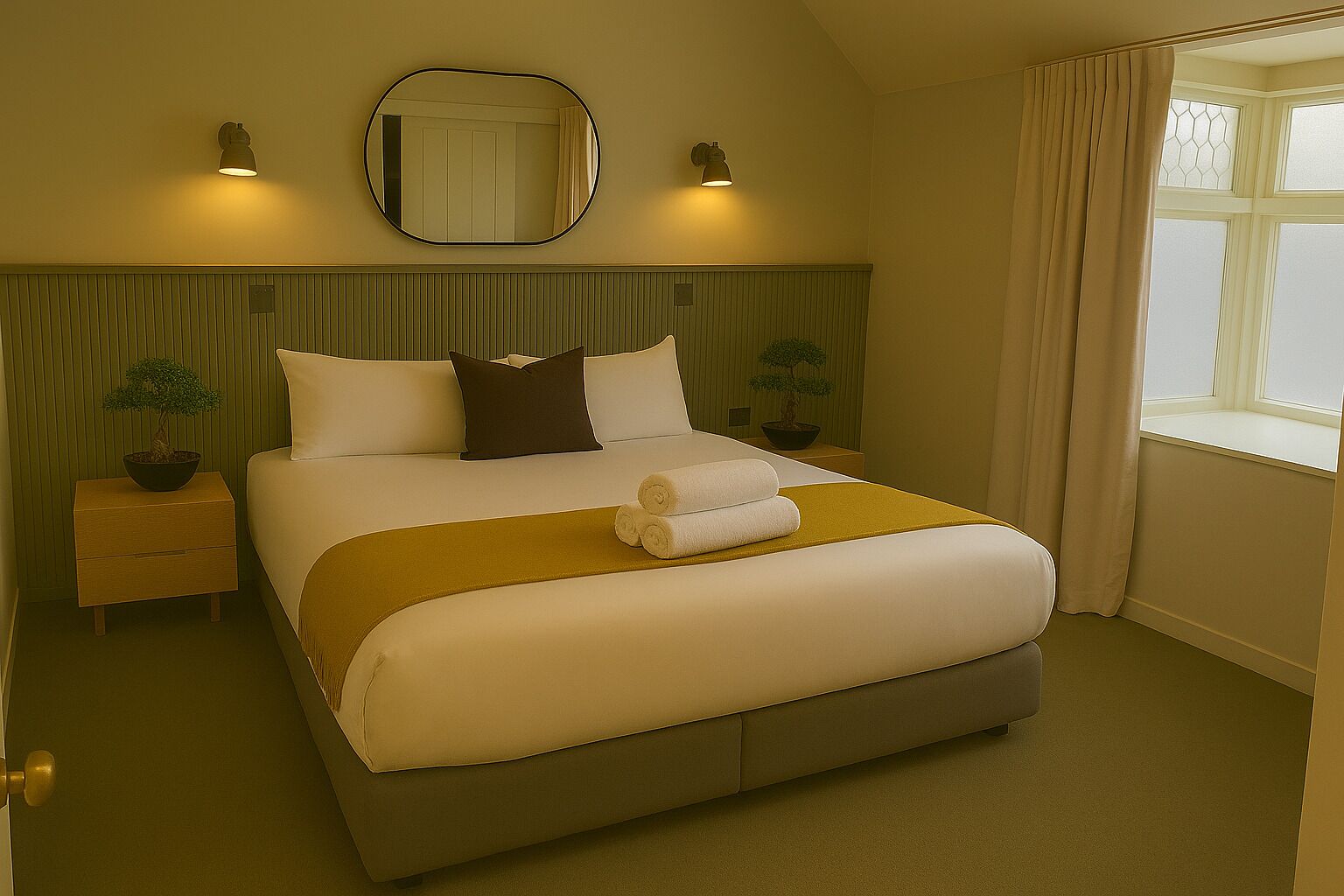 Decoración personalizada, wifi gratis y ropa de cama 