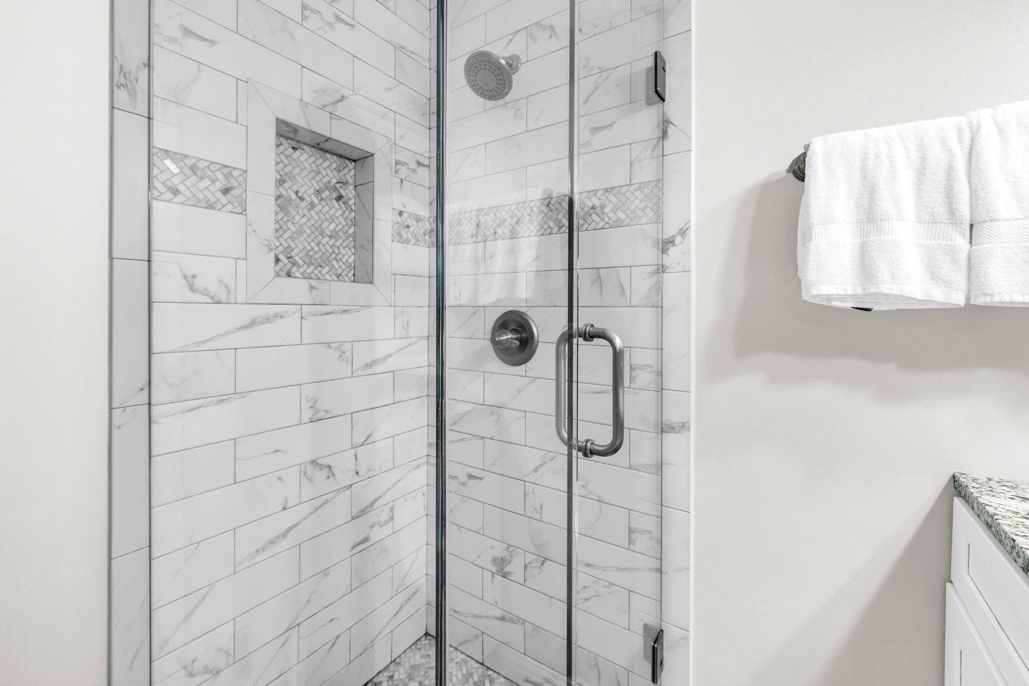 Condo, Multiple Beds (Aegean 305) | Bathroom | Towels, soap, shampoo, toilet paper