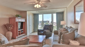 Condo, Multiple Beds, Bay View (Dolphin Point 404B) | Living area