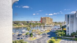 Overlooking the marina, this hotel offers stunning views of the surrounding greenery and water.