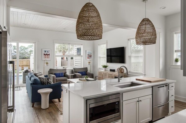 Casa, varias camas (The Pickled Flamingo) | Área de sala de estar