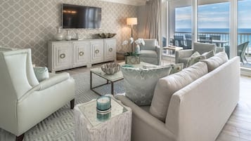 Apartment, Mehrere Betten, Poolblick (St Maarten 508 at Silver Shells) | Wohnbereich