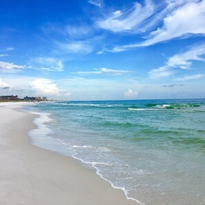 A beach with clear blue water and a sandy shore. - Crystal Village II, Unit 10B (Miramar Beach)