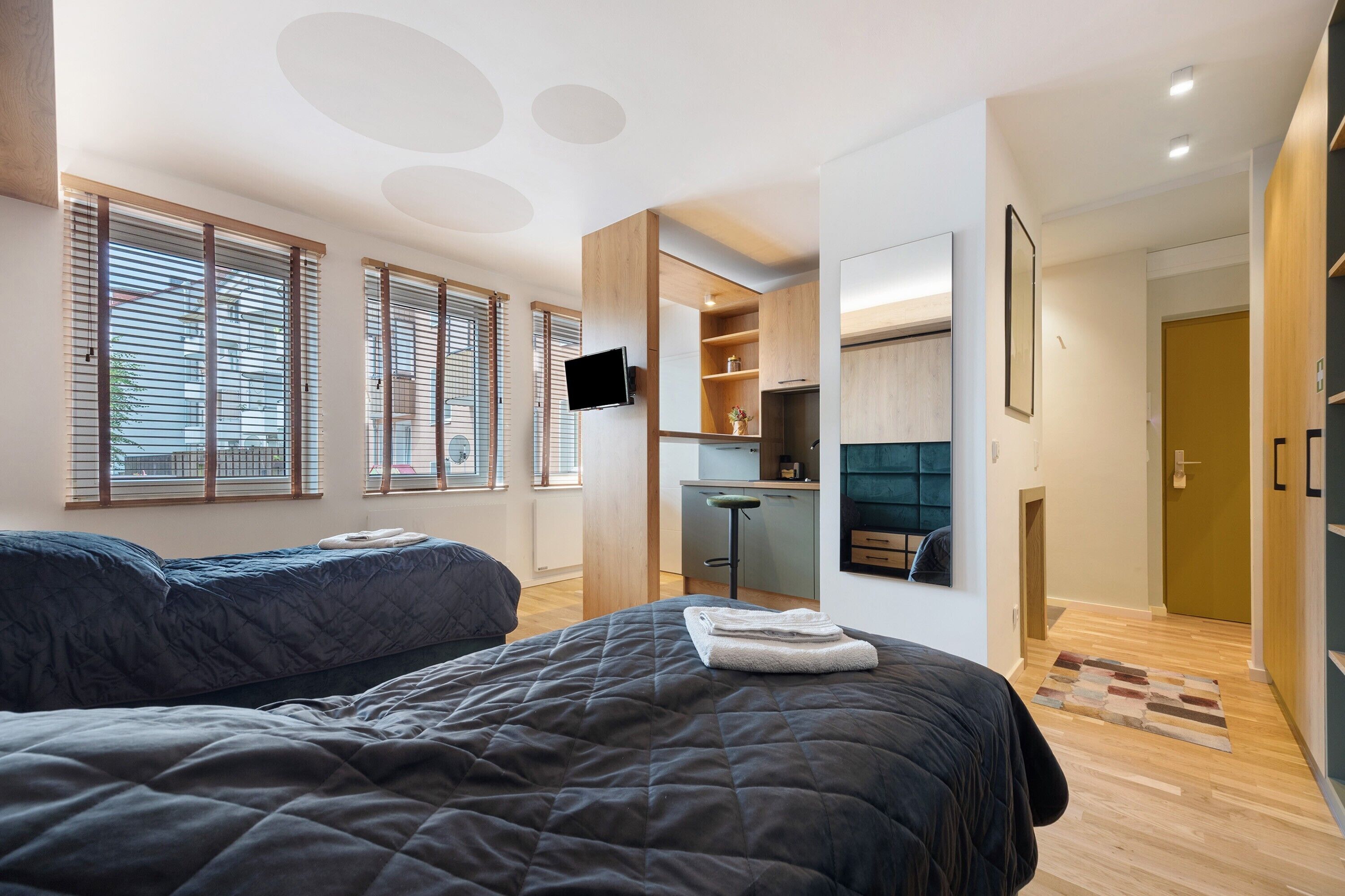 1 室のベッドルーム、WiFi (無料)、ベッドシーツ