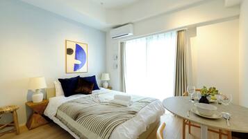 Individually decorated, individually furnished, iron/ironing board