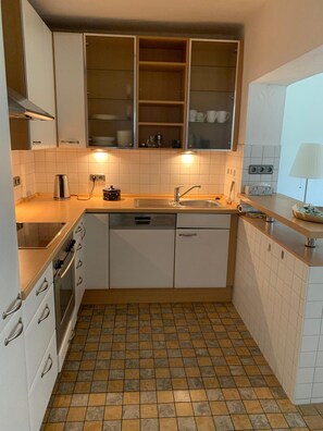 Kühlschrank, Mikrowelle, Herdplatte, Geschirrspüler
