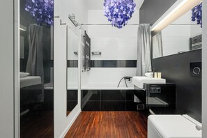 Apartment, 1 Bedroom, Balcony | Bathroom | Bathtub, free toiletries, hair dryer, towels - Wrocław Krzyki Apartment by Renters (Wroclaw)