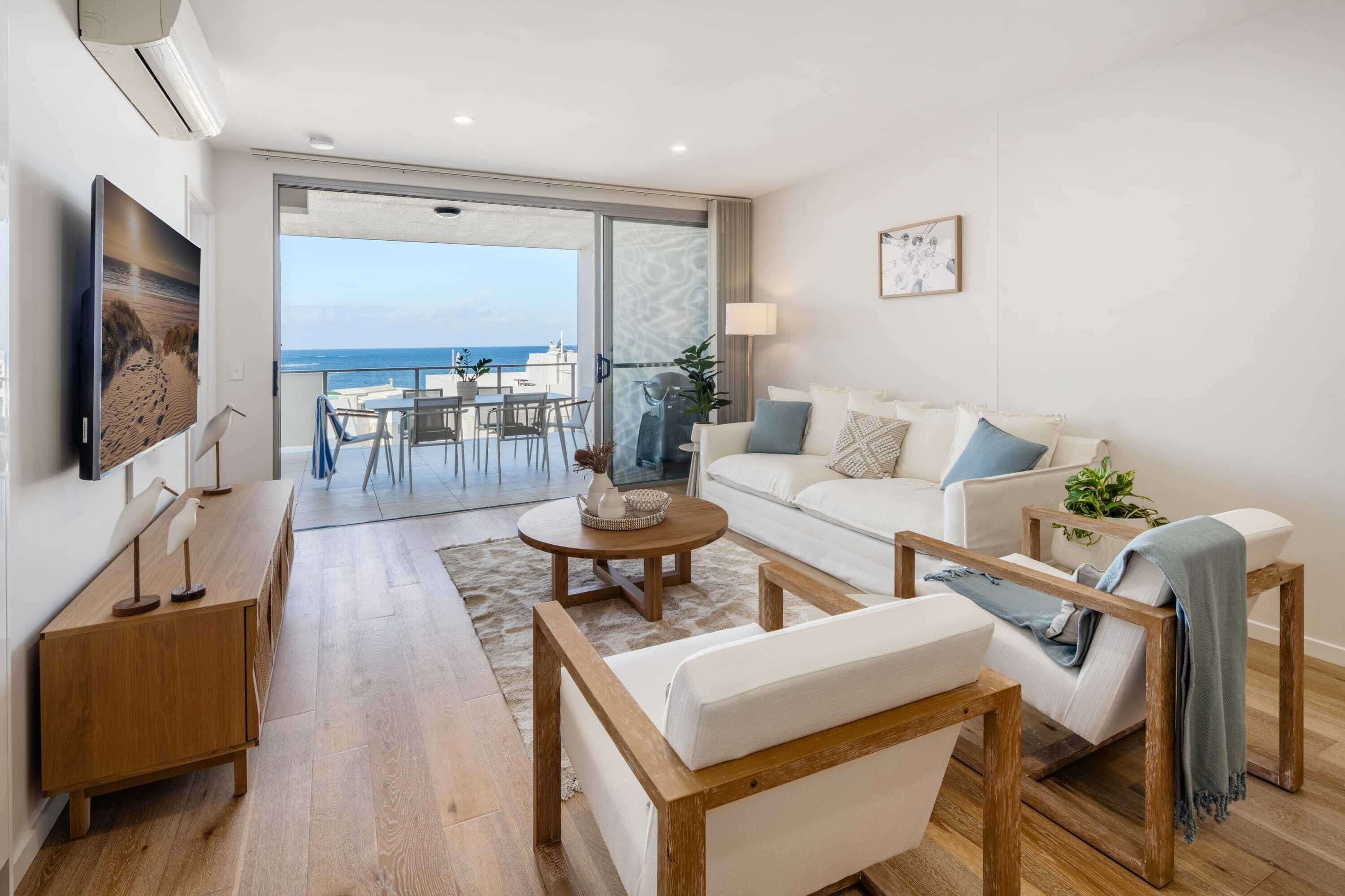 Sit back and relax in this gorgeous living room that overlooks Kings Beach