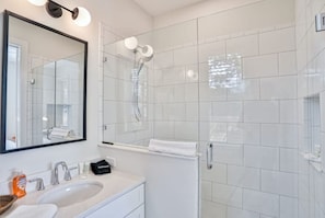 Hair dryer, towels
