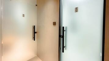 Basic Shared Dormitory, City View | Bathroom | Hair dryer, slippers, towels, soap