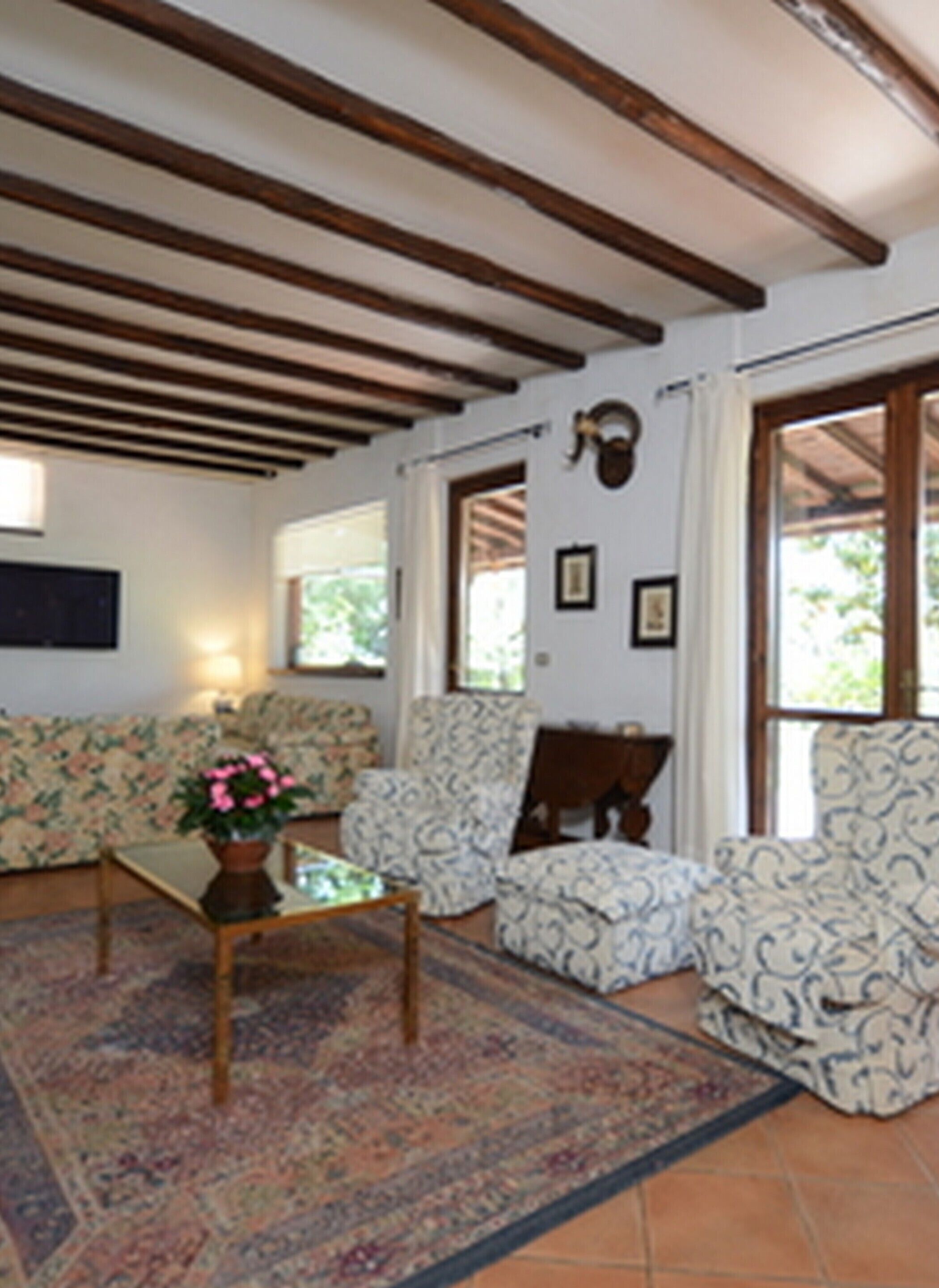 Standard House, Multiple Bedrooms, Mountainside (Casale Pontarello) | Living area | 21-inch Smart TV with satellite channels, fireplace