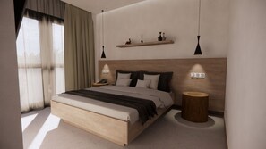 Dome Room with Sea View | In-room safe, desk, soundproofing, iron/ironing board - Moonlight Hotel (Santorini)