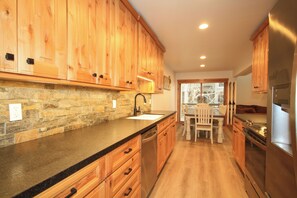 Fridge, microwave, oven, stovetop - Tamarack #39: 2 BR, 2.5 BA Condominium in Mammoth Lakes, Sleeps 8 (Mammoth Lakes)