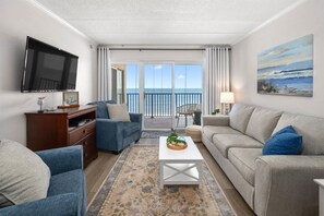 TV, DVD player - Direct Oceanfront Two Bedroom Condo (Ocean City)