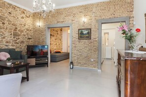 Living area - Pireas Jewel New Design Apt w Backyard (Piraeus)