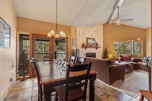 TV, fireplace - Beautiful Slope-Side Condo, Community Hot Tubs, Steps to Gondola/Main Street! (Breckenridge)