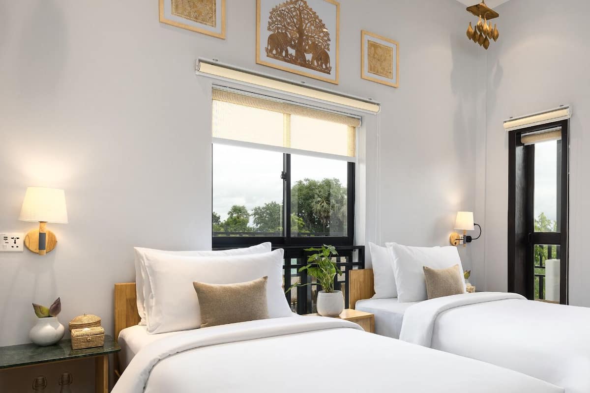 Deluxe Double or Twin Room, Balcony, Resort View | Hypo-allergenic bedding, desk, laptop workspace, soundproofing