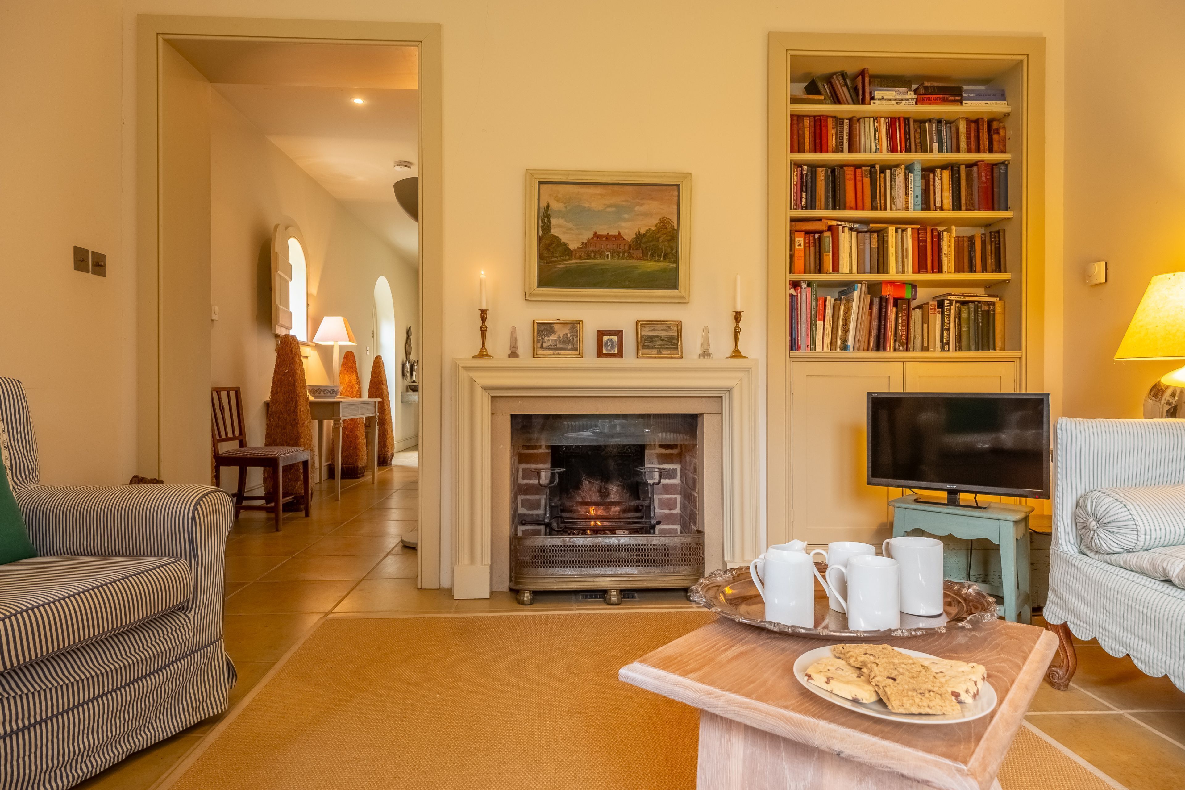 Télévision, cheminée