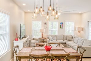 House, Multiple Beds, Patio, Garden View (Even Keel) | Living area | 42-inch flat-screen TV with digital channels - Pet Friendly - 2 Community Pools - Modern Beach House Charm (Santa Rosa Beach)