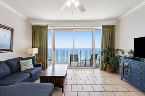 Condo, Multiple Beds, Balcony, Ocean View (Boardwalk 1805) | Living area - Fantastic Gulf-front 1 Bd Condo At Boardwalk in Panama City Beach! (Panama City Beach)