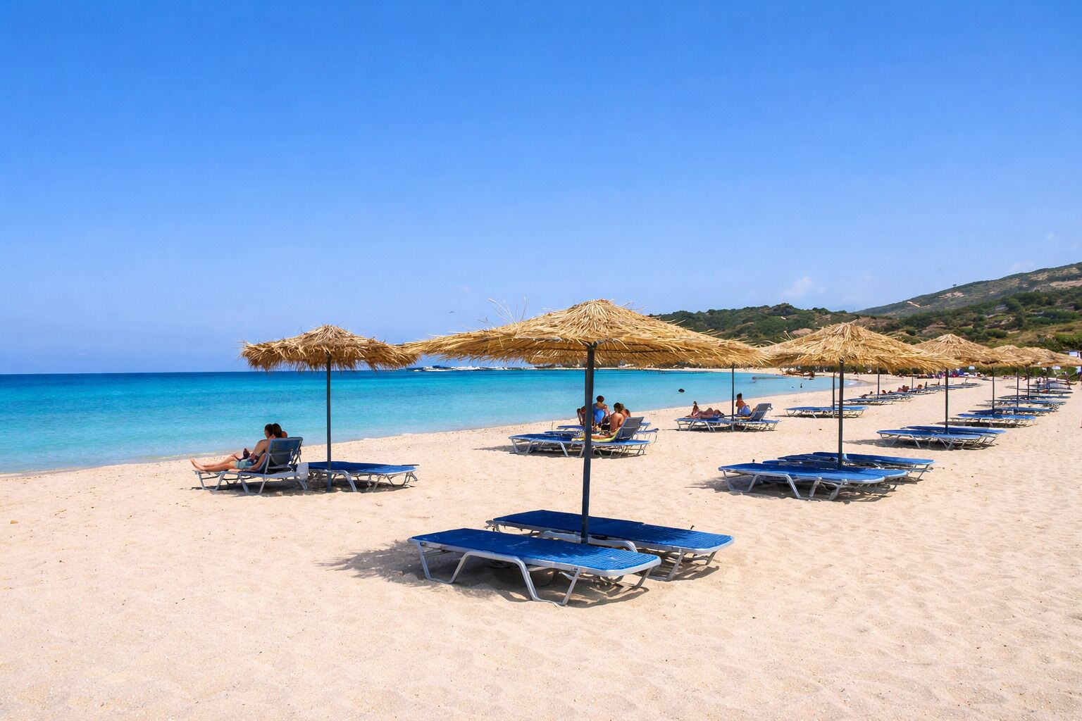 Sun-loungers, beach towels