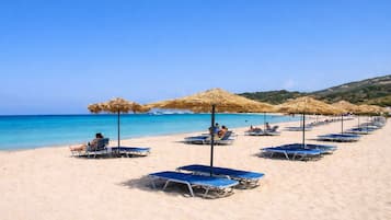 Sun-loungers, beach towels