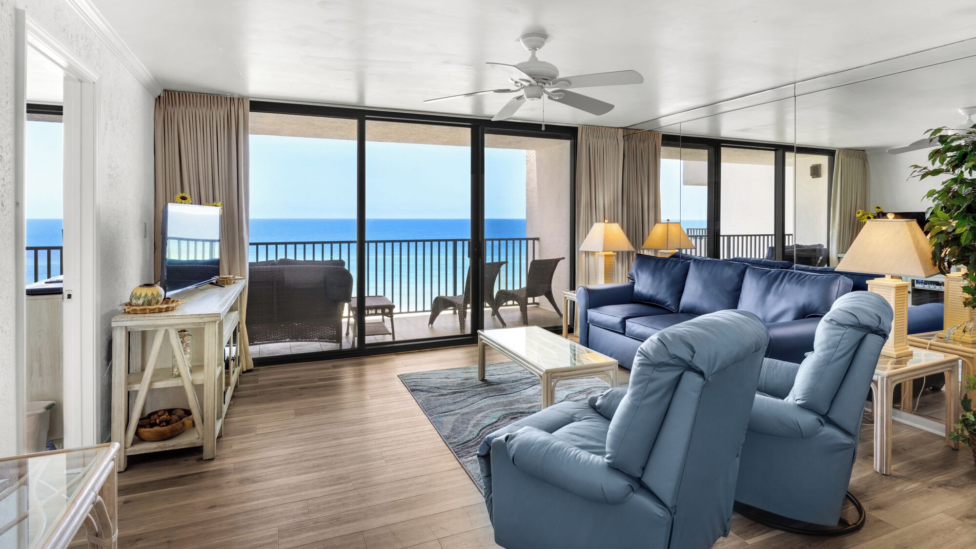 Condo, Multiple Beds, Balcony, Ocean View (One Seagrove Place 607) | Living area | Fireplace