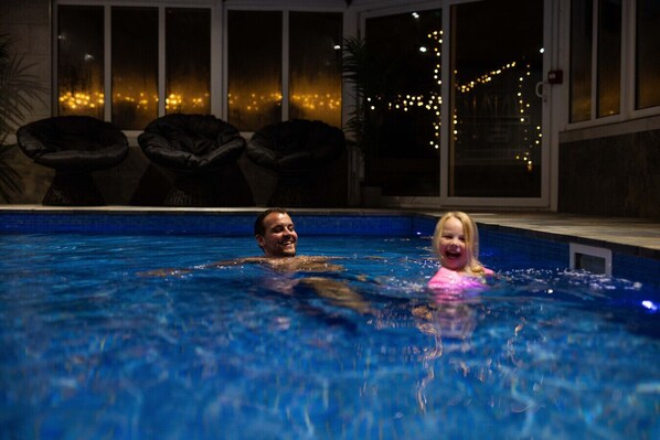 Indoor pool, a heated pool