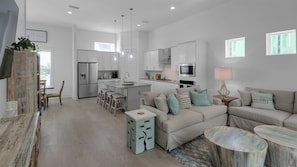 House, Multiple Beds, Patio, Garden View (Boho Beach House) | Living area - Minutes to Beach & Largest Public Beach Access, Modern New Build in Inlet (Panama City Beach)