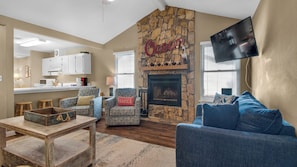 House, Multiple Beds, Patio, Garden View (Reel Relaxing) | Living area - Pet Friendly on Canal in Old Seagrove - Next to Seaside & 3 Blocks to Beach! (Santa Rosa Beach)