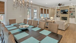House, Multiple Beds, Pool Access, Ocean View (Blue Bungalow) | In-room dining