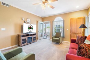 Smart TV, fireplace - Family Stay • 2BR/2BA Condo w/ Sunroom +  Discounts on Golf/Shows!  Sleeps 6! (Branson)