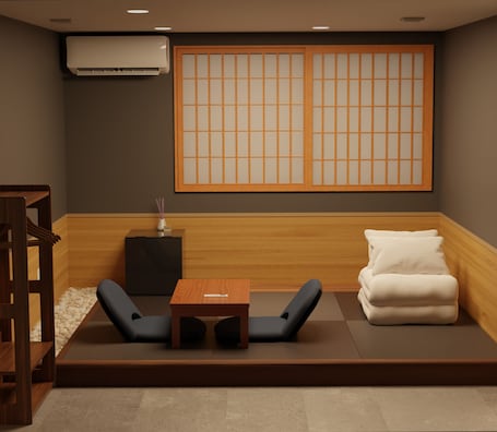 Escritorio y espacio para trabajar con laptop . My Home Inn Sennan Onosato