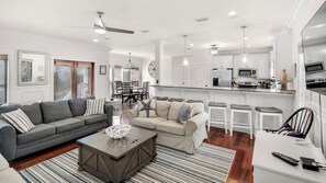 House, Multiple Beds, Patio, Garden View (License To Chill) | Living area - Seacrest Beach Home for 17, Huge Resort Pool & Beach Tram (Panama City Beach)